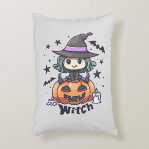 Cojín Decorativo Bestia infantil sentada en una calabaza - "Bruja"