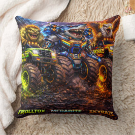 Cojín Decorativo Bestia, jinetes de monster trucks el trío definiti
