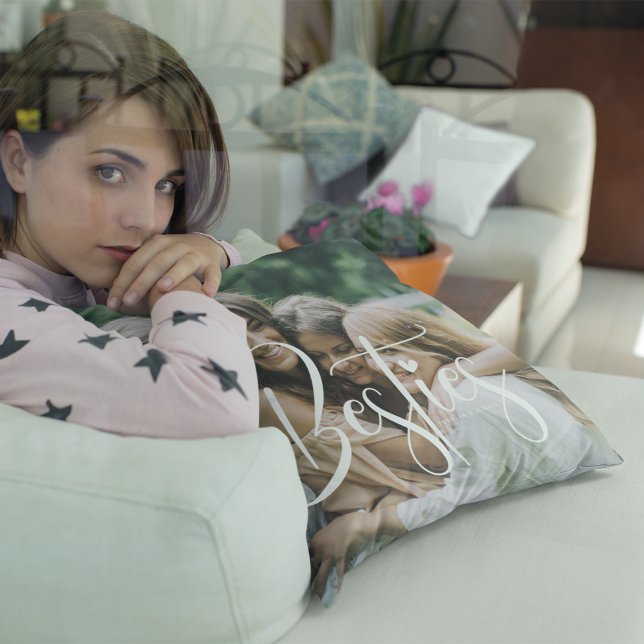 Cojín Decorativo Bestias de caligrafía blanca personalizado, foto y (Subido por el creador)