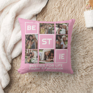 Cojín Decorativo Bestie Best Friends 7 fotos y texto personalizado