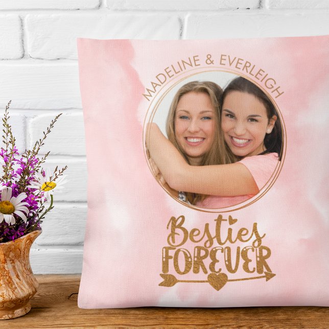 Cojín Decorativo Besties Forever Photo Best Friends (Subido por el creador)