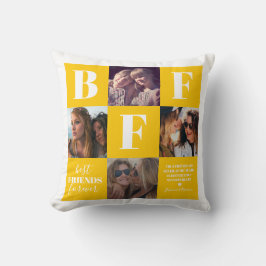 Cojín Decorativo BFF Besties Collage de fotos Amarillo