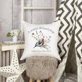Cojín Decorativo Biblia contra ave acuarela "Una amistad dulce"