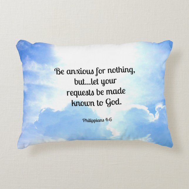 Cojín Decorativo Biblia Verse, Filipinas 4:6 (Anverso)