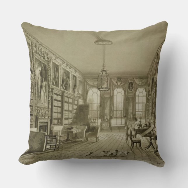 Cojín Decorativo Biblioteca como salón, parque de Cassiobury, (Anverso)