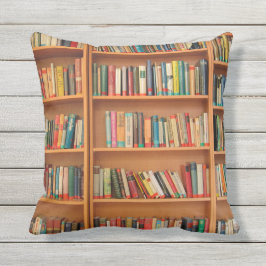 Cojín Decorativo Biblioteca de libros Librería Lectura de Bookworm