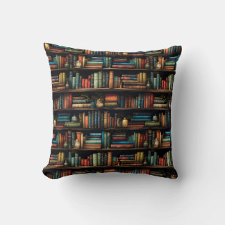 Cojín Decorativo Biblioteca de libros Librería Lectura de Bookworm