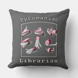 Cojín Decorativo Bibliotecario piromaniático de la plaza Asfalto