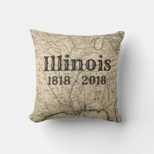 Cojín Decorativo Bicentenario Histórico de Illinois