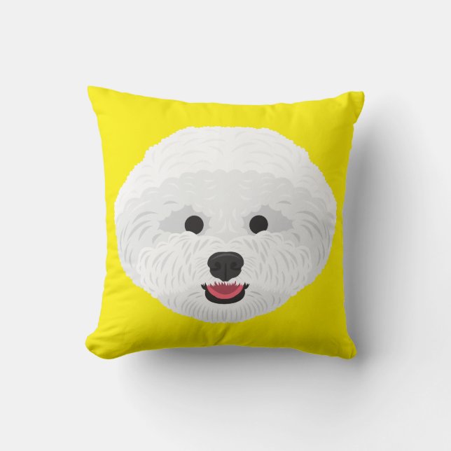 Cojín Decorativo Bichon amarillo Frise (Anverso)