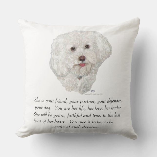 Cojín Decorativo Bichon Frise Keepsake FEMALE (Anverso)