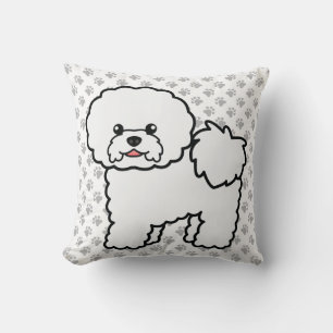 Cojín Decorativo Bichon Frise Perro de Dibujos Animados Lindo & Hue