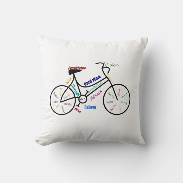 Cojín Decorativo Bicicleta, bicicleta, ciclo, deporte, ciclismo, mo (Anverso)
