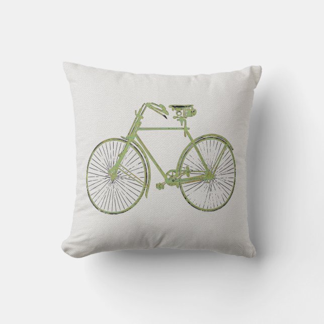 Cojín Decorativo bicicleta blanca y fría (Anverso)