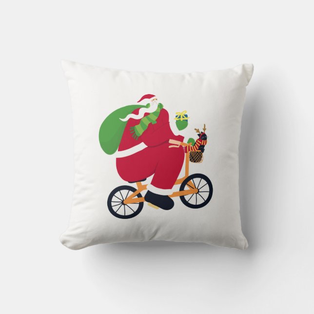 Cojín Decorativo Bicicleta de Santa Claus (Anverso)
