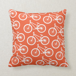 Cojín Decorativo Bicicleta del naranja del fuego de la bici
