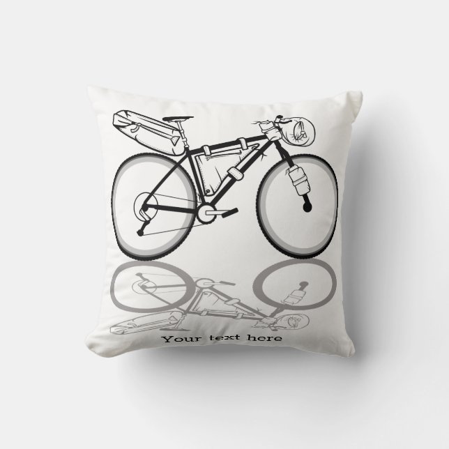 Cojín Decorativo Bicicleta en blanco y negro (Anverso)