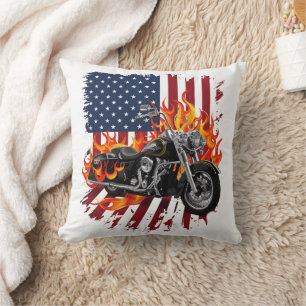 Cojín Decorativo Bicicleta flamada por bandera estadounidense