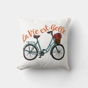 Cojín Decorativo Bicicleta francesa La Vie Est Belle