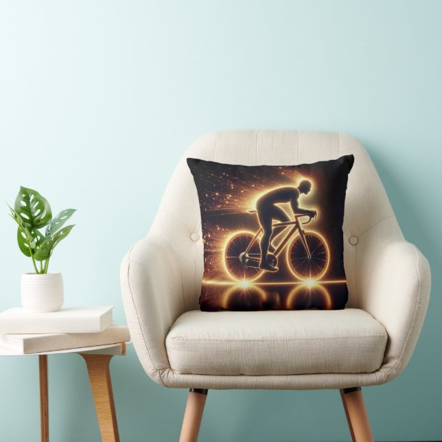 Cojín Decorativo Bicicleta Golden Neon con senderos ligeros (Silla)