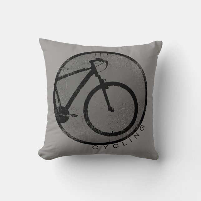 Cojín Decorativo bicicleta negra en bicicleta (Anverso)