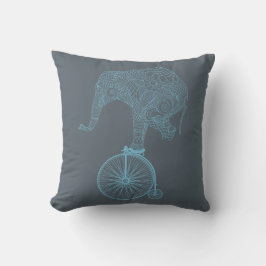 Cojín Decorativo Bicicleta Penny Farthing Equilibrio de Elefante