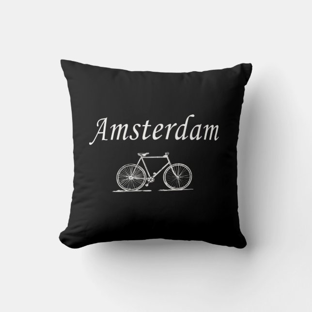 Cojín Decorativo Bicicleta retro de Amsterdam (Anverso)