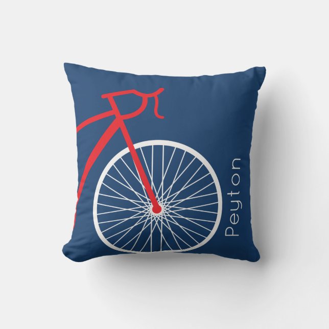 Cojín Decorativo Bicicleta roja y blanca (Anverso)