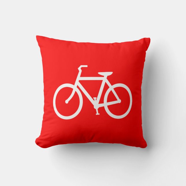 Cojín Decorativo Bicicleta roja y blanca (Anverso)