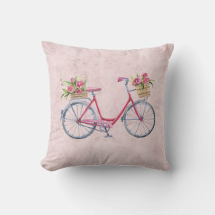 Cojín Decorativo Bicicleta rosa vintage