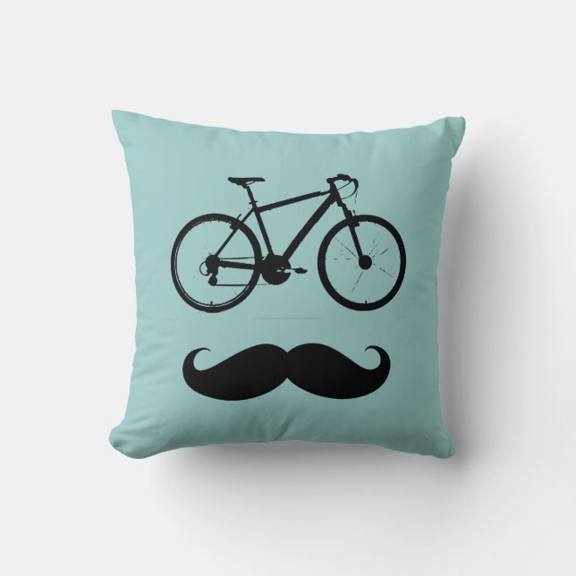Cojín Decorativo bicicleta ~ stache (Anverso)