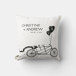 Cojín Decorativo Bicicleta tándem Boda Casual romántico regalo Pers