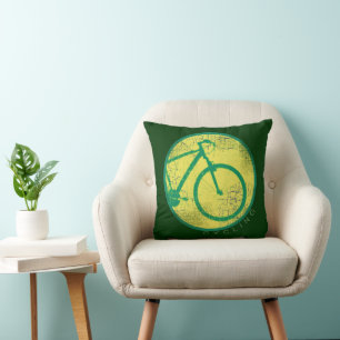 Cojín Decorativo Bicicleta Verde Ciclista