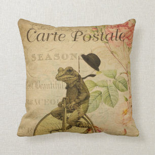 Cojín Decorativo Bicicleta vintage de postales de carrana