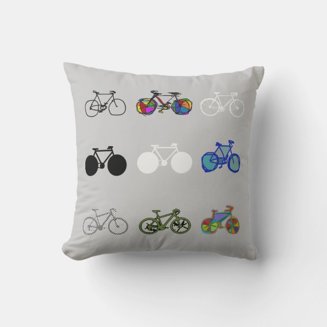 Cojín Decorativo bicicletas agrupadas (Anverso)