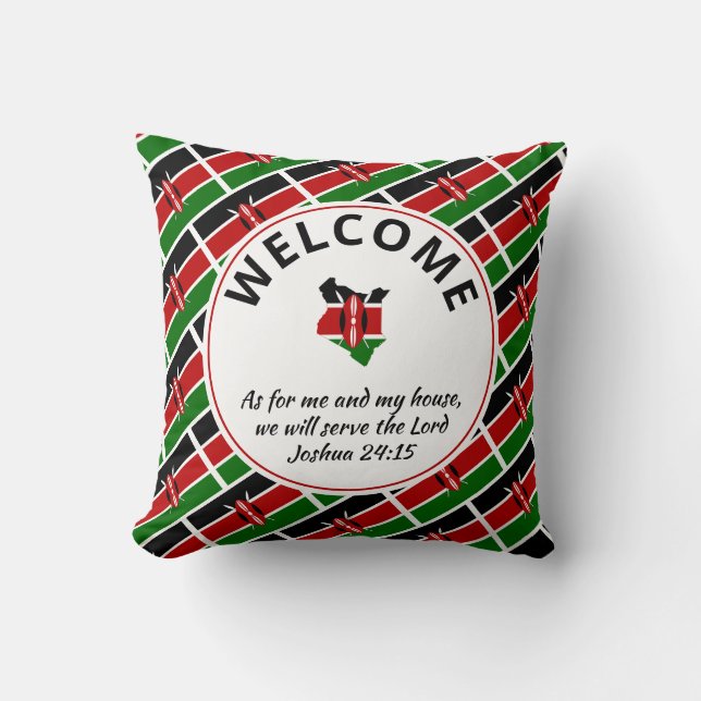 Cojín Decorativo Bienvenida cristiana KENYA (Anverso)