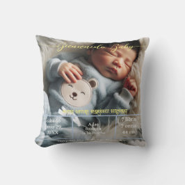 Cojín Decorativo Bienvenida | Foto Personalizado Recién Nacidos, Es