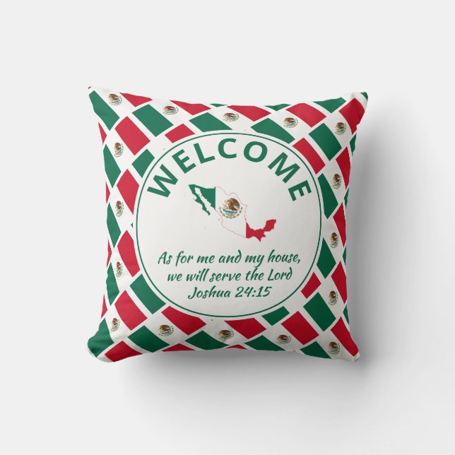 Cojín Decorativo Bienvenida Personalizado MÉXICO (Anverso)