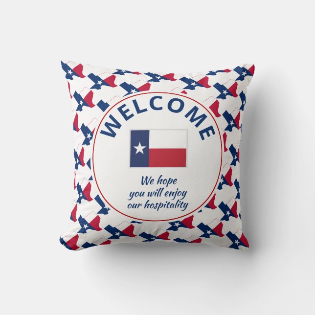 Cojín Decorativo Bienvenida Personalizado TEXAS moderna (Anverso)