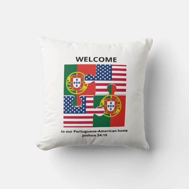 Cojín Decorativo Bienvenida PORTUGUESA AMERICANA (Anverso)