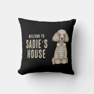 Cojín Decorativo Bienvenido a Dog Poodle House Custom