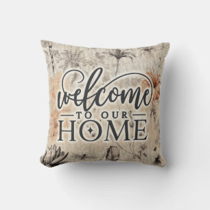 Cojín Decorativo Bienvenido a Nuestra Casa Regalo de Bienes Raíces 