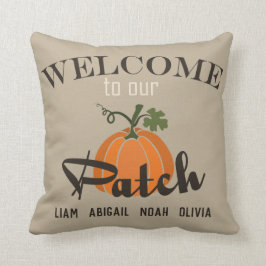 Cojín Decorativo "Bienvenido a nuestro parche" Nombre de miembro de