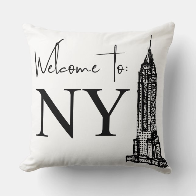COJÍN DECORATIVO BIENVENIDO A NY (Anverso)
