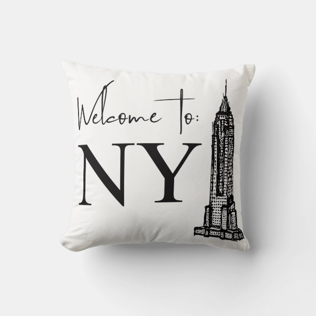 COJÍN DECORATIVO BIENVENIDO A NY (Anverso)