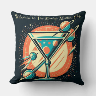Cojín Decorativo Bienvenido al Atomic Martini Club Space Age
