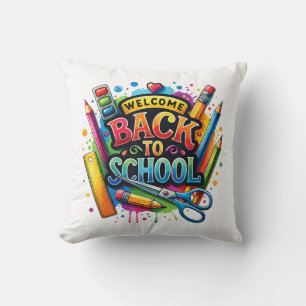 Cojín Decorativo Bienvenido de vuelta a la escuela, primer día de c