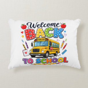 Cojín Decorativo Bienvenido de vuelta al autobús escolar Camisetas 
