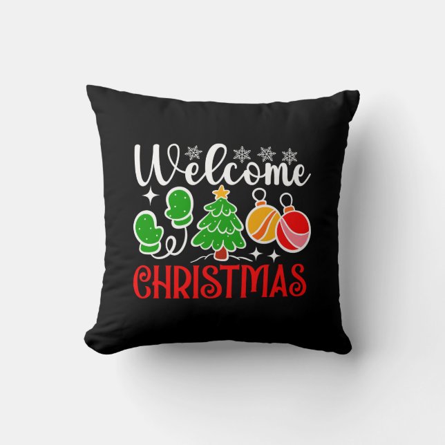 Cojín Decorativo Bienvenido Navidad (Anverso)