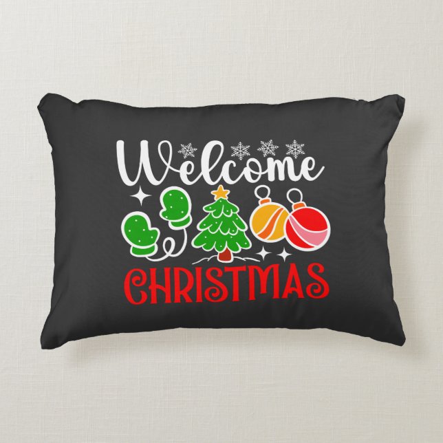 Cojín Decorativo Bienvenido Navidad (Anverso)